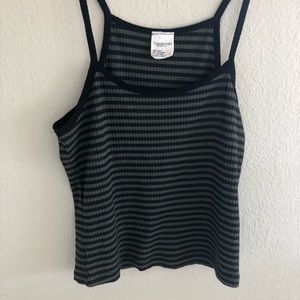 Green and black crop top